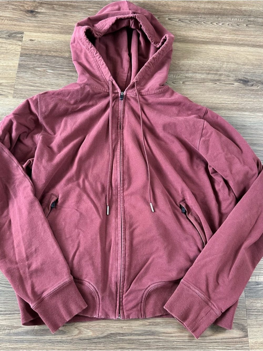 Mack Weldon‎ Ace Full Zip Hoodie Mens XL Red Sweatshirt Zip Pockets Heavy Cotton